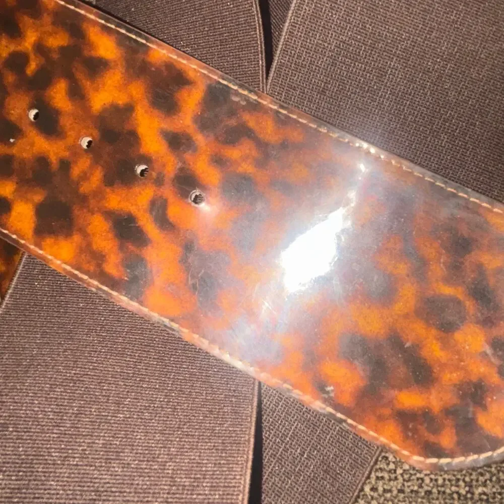 Spiegel Wide Stretch Belt Woman’s L Xl 38”/41” Animal Print Leather Accents